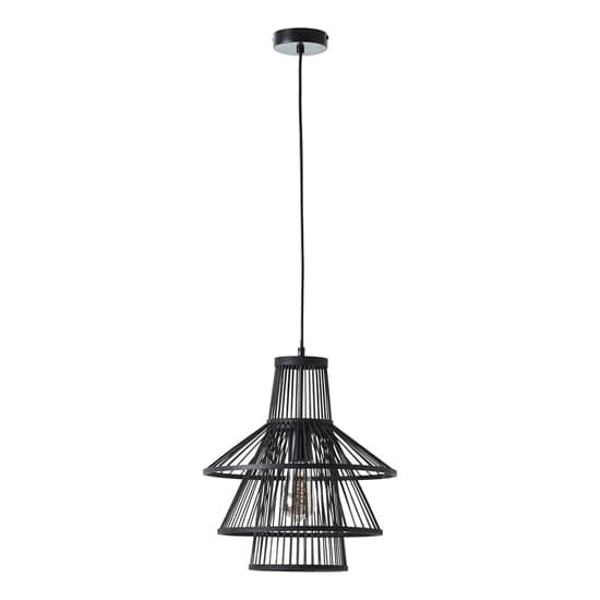 Cary Ceiling Pendant Light With Dark Stained Bamboo Framework_7