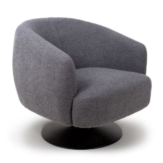 Cary Fabric Lounge Chair In Grey With Black Trumpet Base_1
