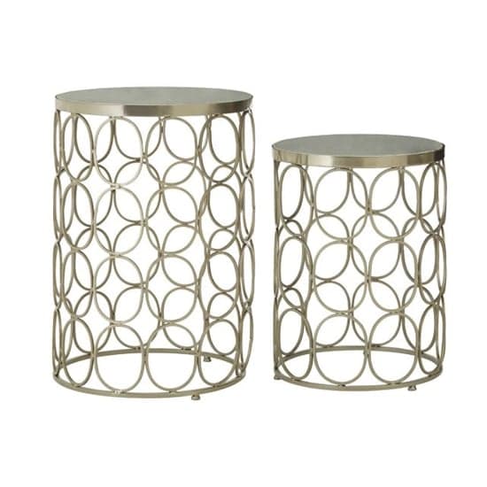 Casa Marble Set Of 2 Side Tables With Silver Metal Frame_2