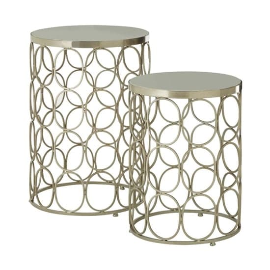 Casa Marble Set Of 2 Side Tables With Silver Metal Frame_1