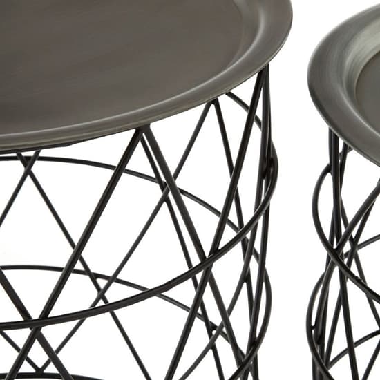 Casa Metal Set Of 2 Side Tables In Zinc And Black_4
