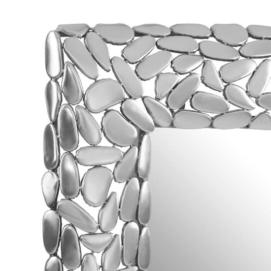 Casa Pebble Design Wall Mirror In Nickel Metal Frame_3
