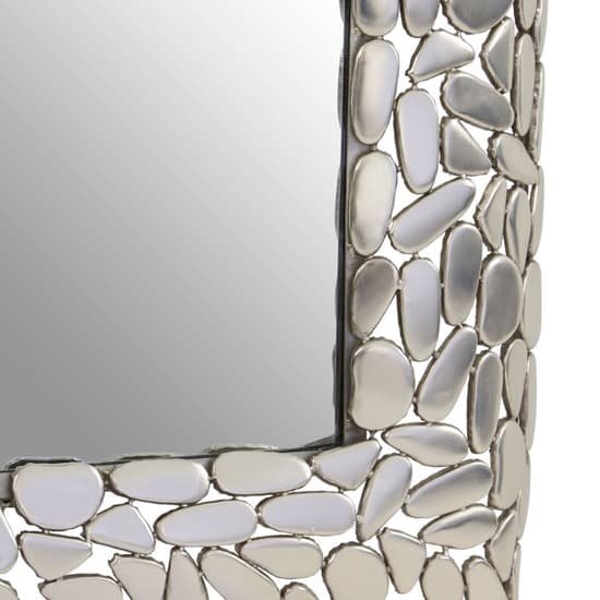 Casa Pebble Design Wall Mirror In Nickel Metal Frame_4