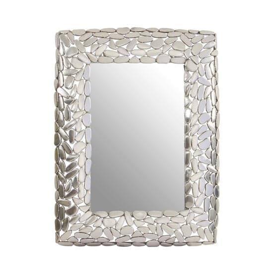 Casa Pebble Design Wall Mirror In Nickel Metal Frame_1