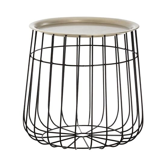 Casa Round Metal Side Table In Silver And Black_2