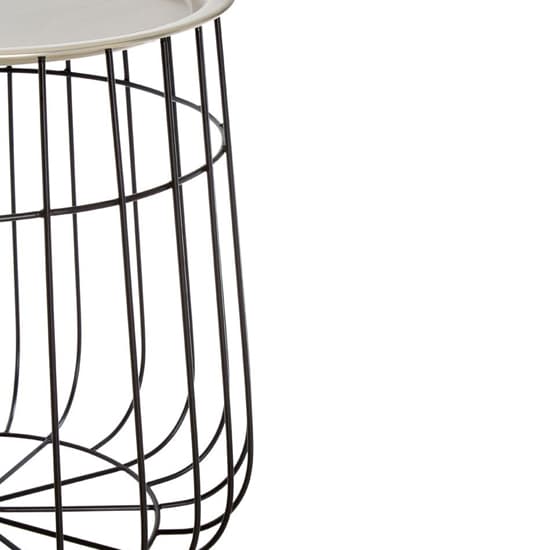 Casa Round Metal Side Table In Silver And Black_3