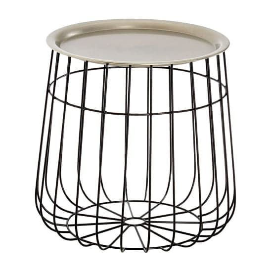 Casa Round Metal Side Table In Silver And Black_1