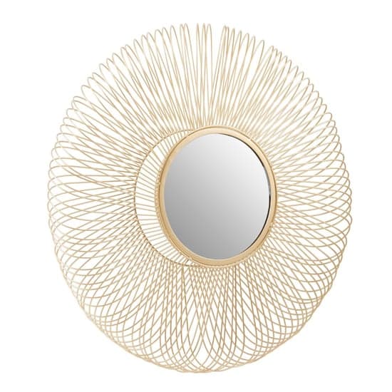 Casa Round Wall Mirror In Gold Twisted Wired Frame_2