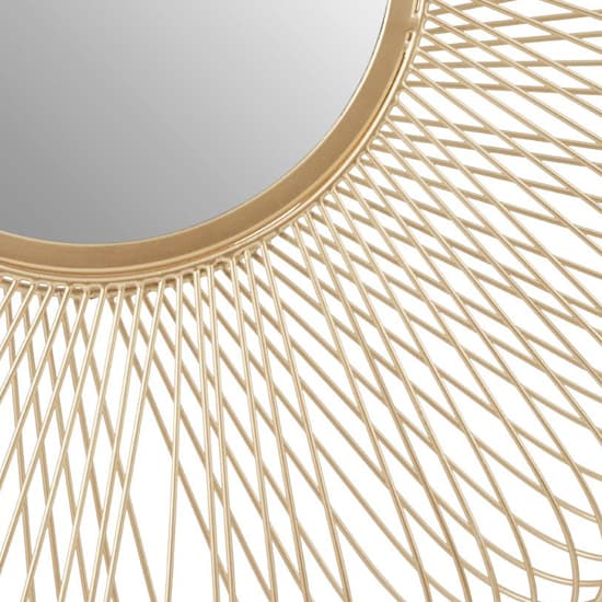 Casa Round Wall Mirror In Gold Twisted Wired Frame_4