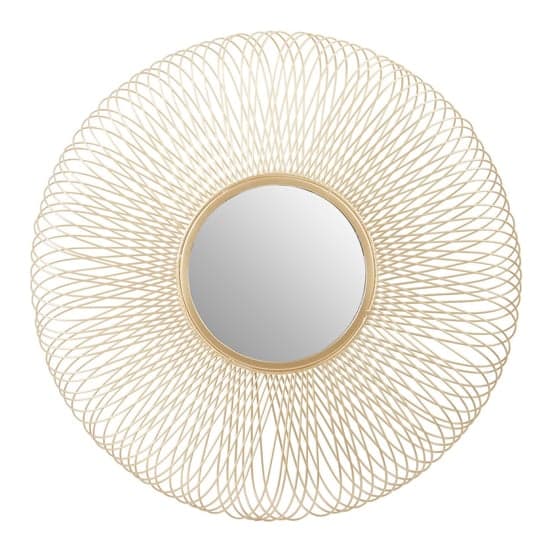 Casa Round Wall Mirror In Gold Twisted Wired Frame_1