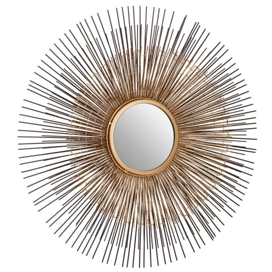 Casa Round Wall Mirror In Nickel And Bronze Metal Frame_2