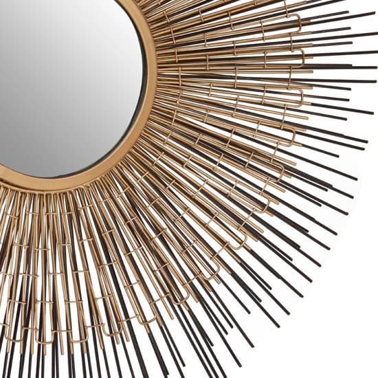 Casa Round Wall Mirror In Nickel And Bronze Metal Frame_4