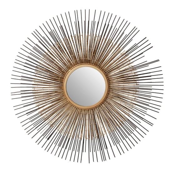 Casa Round Wall Mirror In Nickel And Bronze Metal Frame_1