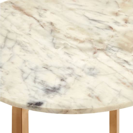 Casa Round White Marble Side Table With Gold Metal Frame_4