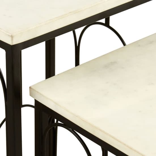 Casa Square Marble Set Of 2 Side Tables With Black Metal Frame_5