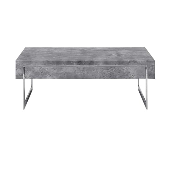 Casa Wooden Coffee Table With 1 Drawer In Concrete Effect_4