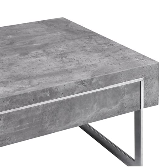 Casa Wooden Coffee Table With 1 Drawer In Concrete Effect_7
