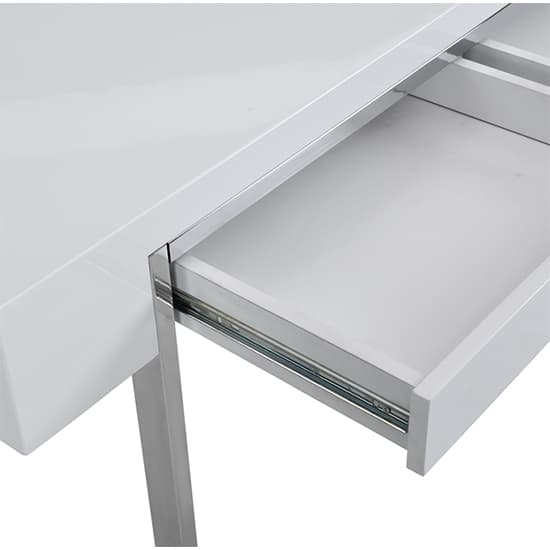 Casa High Gloss Console Table With 2 Drawers In White_6