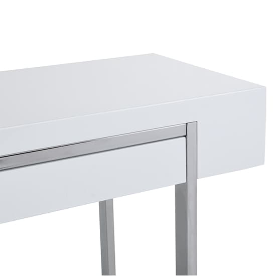 Casa High Gloss Console Table With 2 Drawers In White_7