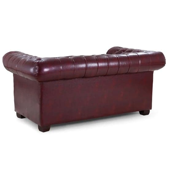 Caskey Bonded Leather 2 Seater Sofa In Oxblood Red_2