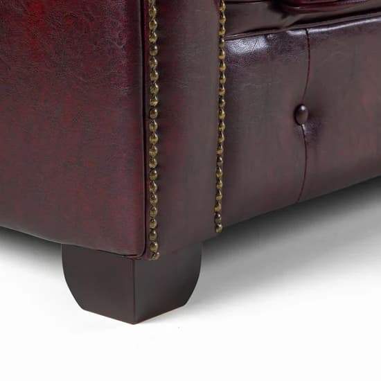 Caskey Bonded Leather 2 Seater Sofa In Oxblood Red_4