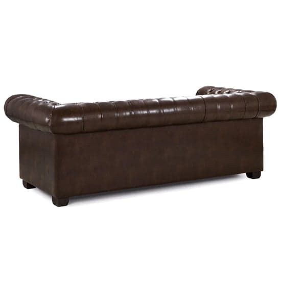 Caskey Bonded Leather 3 Seater Sofa In Antique Brown_2