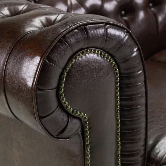 Caskey Bonded Leather Corner Sofa In Antique Brown_3