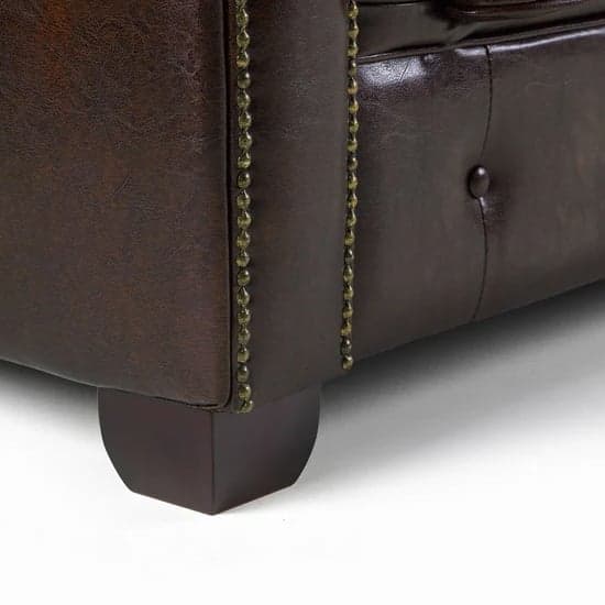 Caskey Bonded Leather Corner Sofa In Antique Brown_4