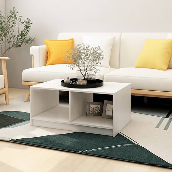 Cason Solid Pinewood Coffee Table With Shelf In White_1