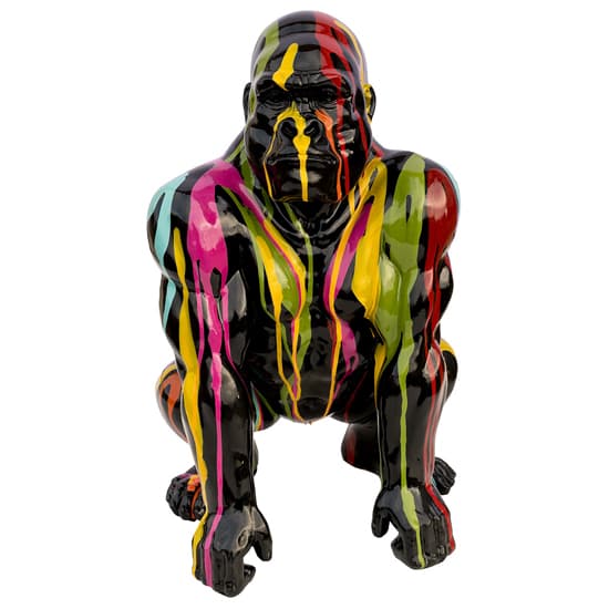 Casper Gorilla Sculpture In Black And Multicolored_3