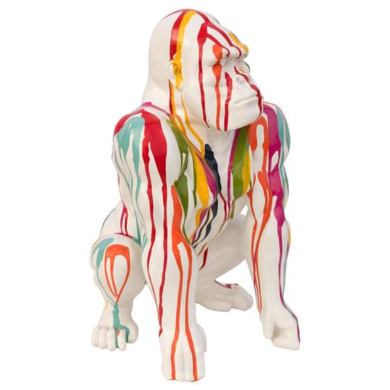 Casper Gorilla Sculpture In White And Multicolored_2