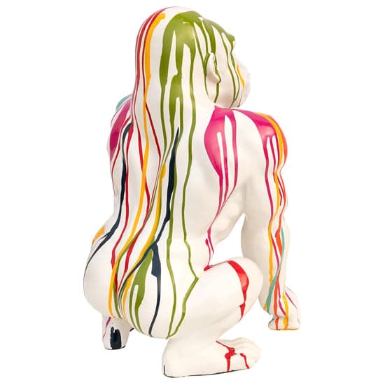 Casper Gorilla Sculpture In White And Multicolored_5