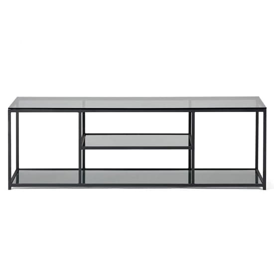 Casper Smoked Glass TV Stand With Black Metal Frame_2