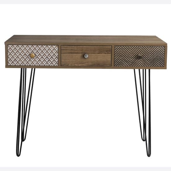Cassava Wooden Console Table With Black Legs In Brown_3