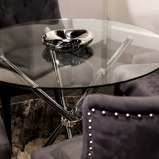 Cassia Round Clear Glass Dining Table With Chrome Legs_3