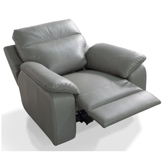 Cassis Electric Leather Recliner Armchair In Fume_2