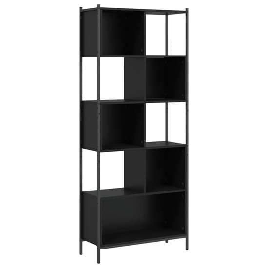 Cassis Wooden Bookcase With 5 Shelves In Black_2