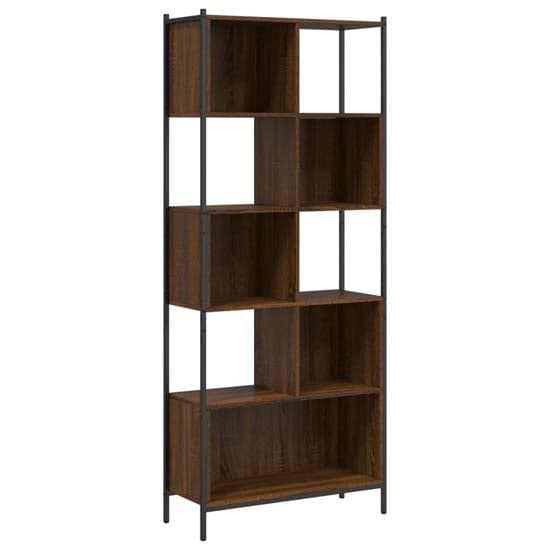 Cassis Wooden Bookcase With 5 Shelves In Brown Oak_2