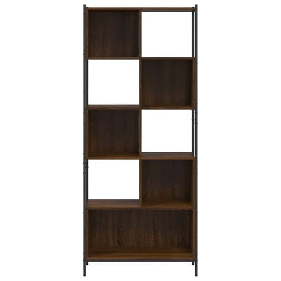 Cassis Wooden Bookcase With 5 Shelves In Brown Oak_3