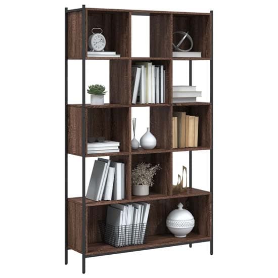 Cassis Wooden Bookcase With 7 Shelves In Brown Oak_3