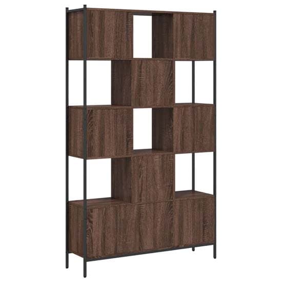 Cassis Wooden Bookcase With 7 Shelves In Brown Oak_6