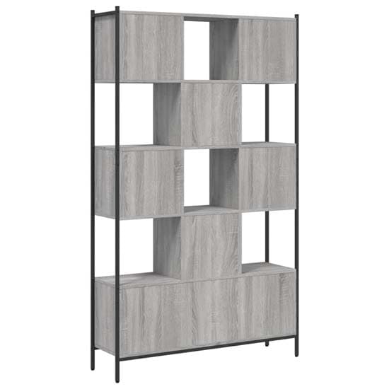Cassis Wooden Bookcase With 7 Shelves In Grey Sonoma Oak_5