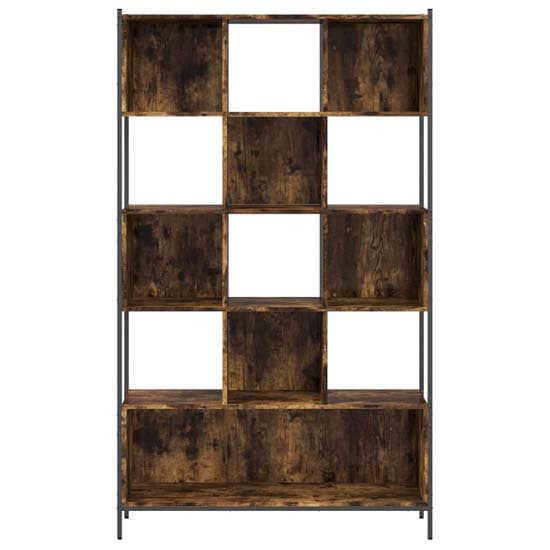 Cassis Wooden Bookcase With 7 Shelves In Smoked Oak_3