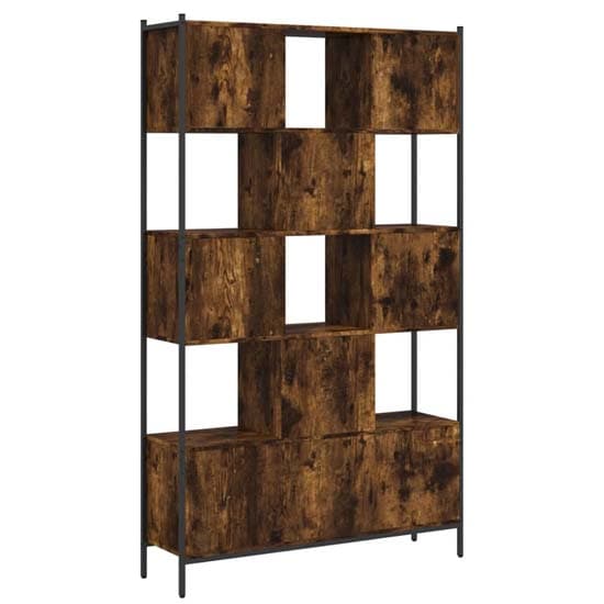 Cassis Wooden Bookcase With 7 Shelves In Smoked Oak_5