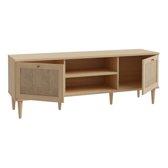 Cassis Wooden TV Stand With 2 Doors In Light Oak Effect_3