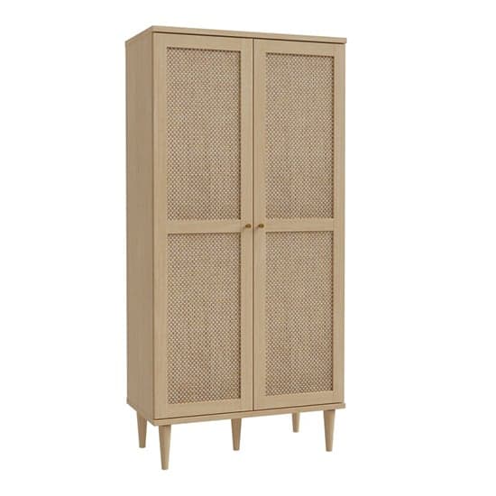 Cassis Wooden Wardrobe With 2 Doors In Light Oak Effect_2
