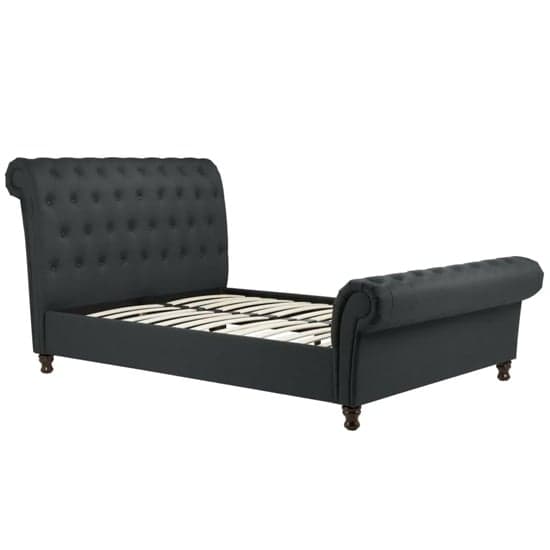Castella Fabric King Size Bed In Charcoal_3
