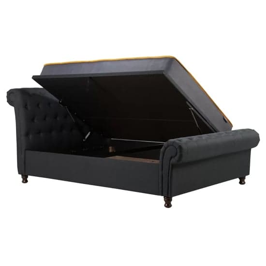 Castella Fabric Ottoman King Size Bed In Charcoal_2