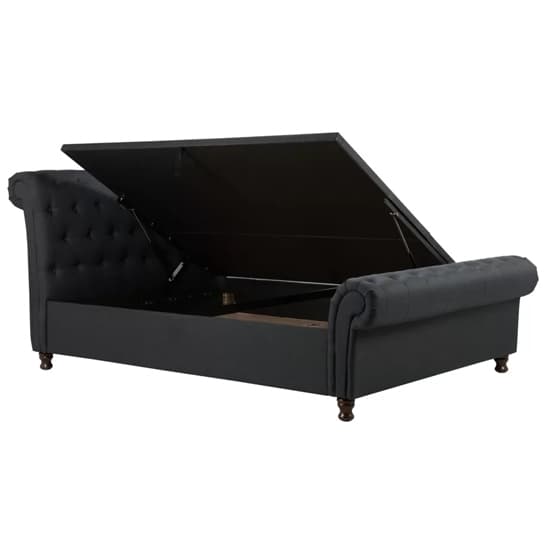 Castella Fabric Ottoman King Size Bed In Charcoal Furniture in Fashion