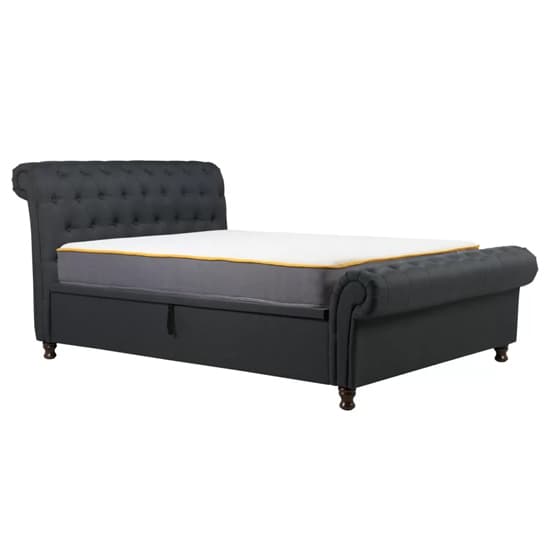 Castella Fabric Ottoman King Size Bed In Charcoal_4